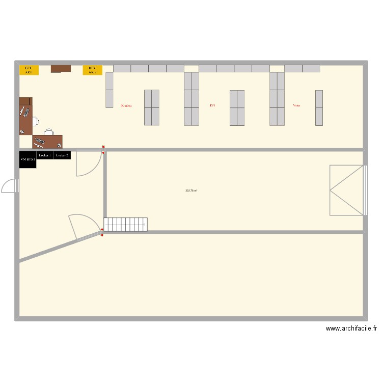 SP BTX 1. Plan de 1 pièce et 303 m2