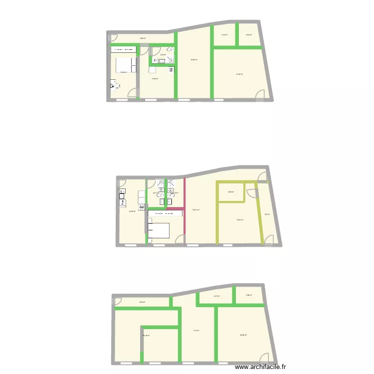 Idée T2 gauche 2. Plan de 21 pièces et 244 m² Idée T2 gauche 2. Plan de 21 pièces et 244 m²