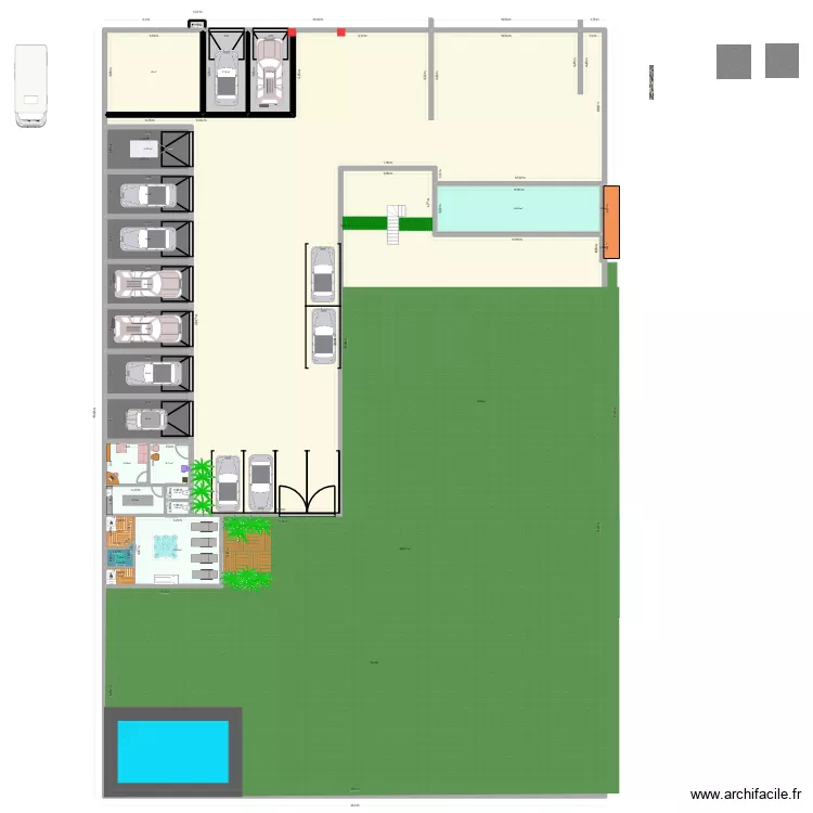 Forchies 2 Garage &agrave; droite. Plan de 25  et 1925 m²