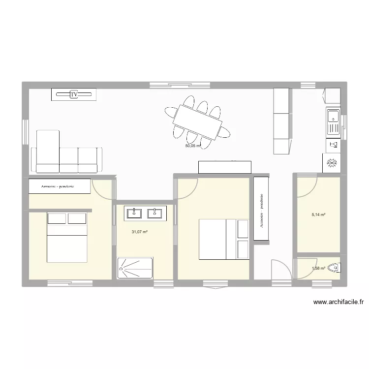 PLAN CONSTRUCTION. Plan de 4  et 88 m²
