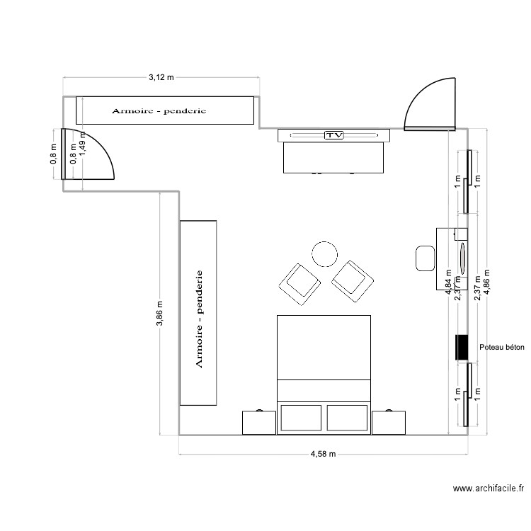 CH. MASTER. Plan de 0 pièce et 0 m2