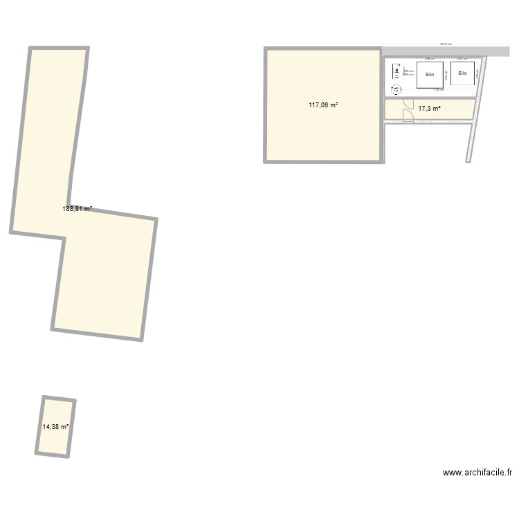 978 Extension  pièce stockage 211111. Plan de 4 pièces et 338 m2
