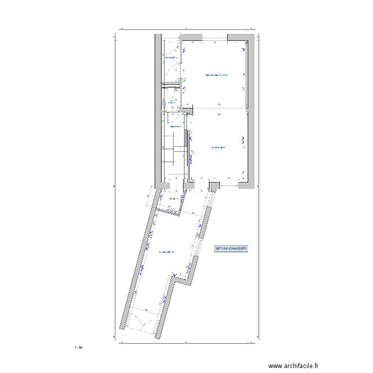 salon cuisine sam wc buanderie. Plan de 0 pièce et 0 m2