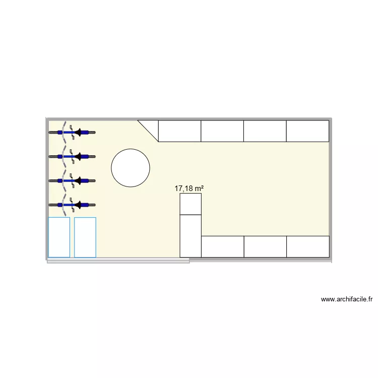 Cabane2. Plan de 1  et 17 m²