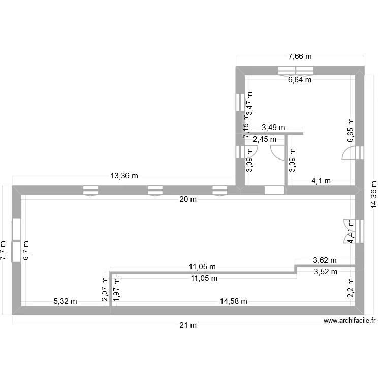 chai &agrave; vin. Plan de 3  et 176 m²