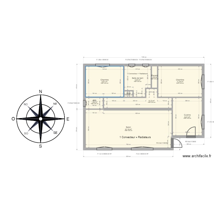 ML24001335 - NIZAN . Plan de 10 pièces et 150 m2