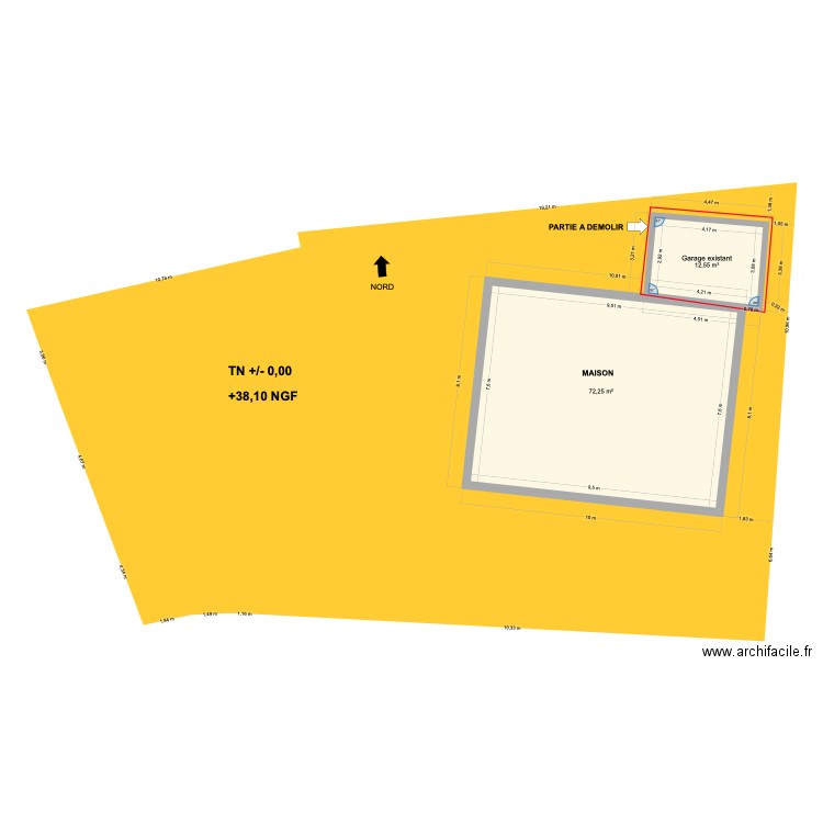 demolition. Plan de 0 pièce et 0 m2