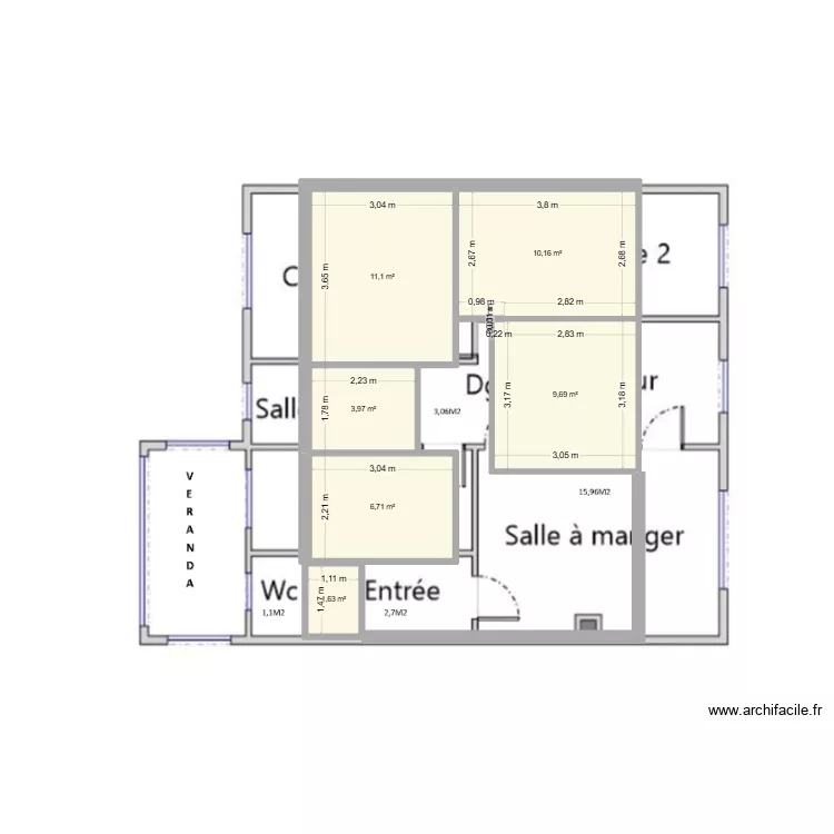 laon. Plan de 6  et 43 m²