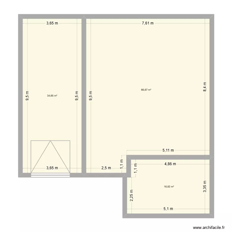 maison. Plan de 3  et 118 m²