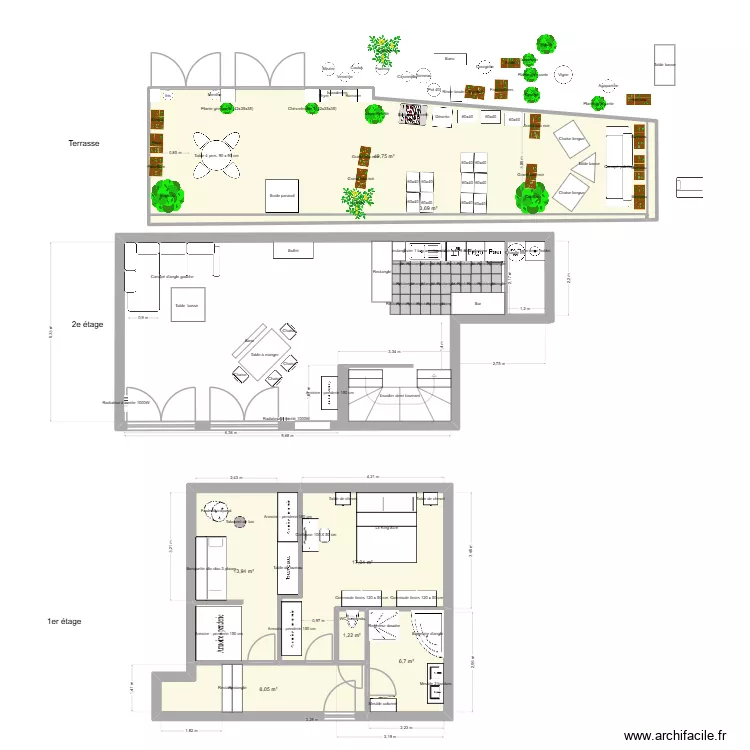 10 passage Rivi&egrave;re Terrasse v8 - GCM. Plan de 7  et 100 m²