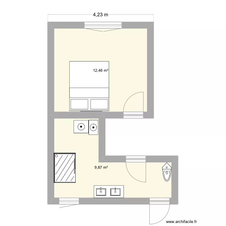 Extension la hume. Plan de 2 et 22 m² Extension la hume. Plan de 2 et 22 m²