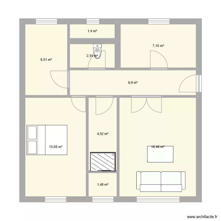 ASNIERES. Plan de 9 et 60 m² ASNIERES. Plan de 9 et 60 m²
