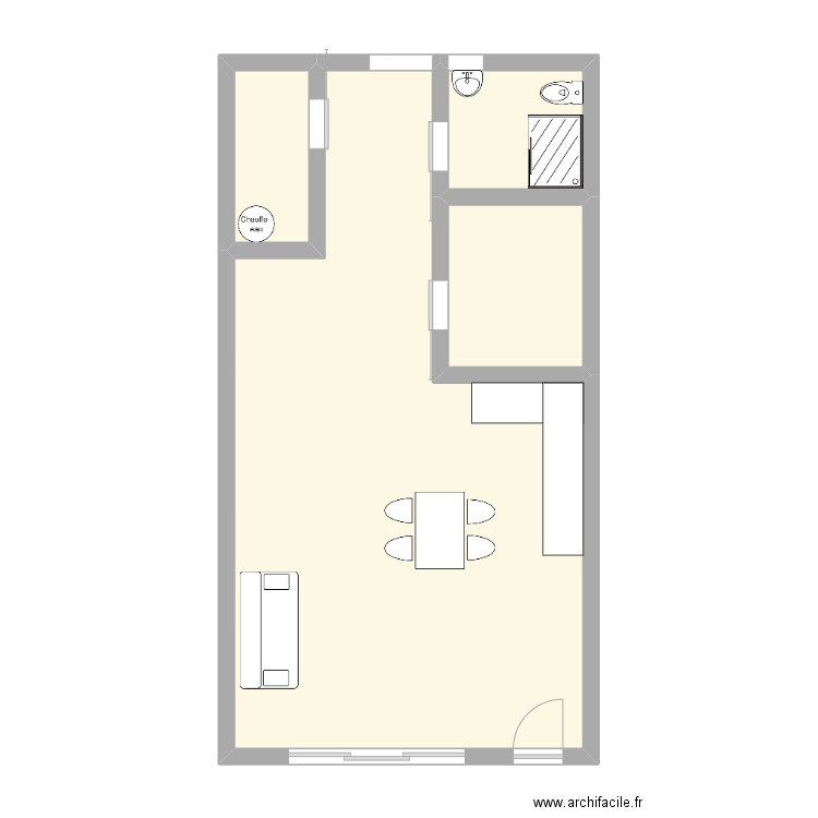 Merville 24-0651. Plan de 4 pièces et 58 m2