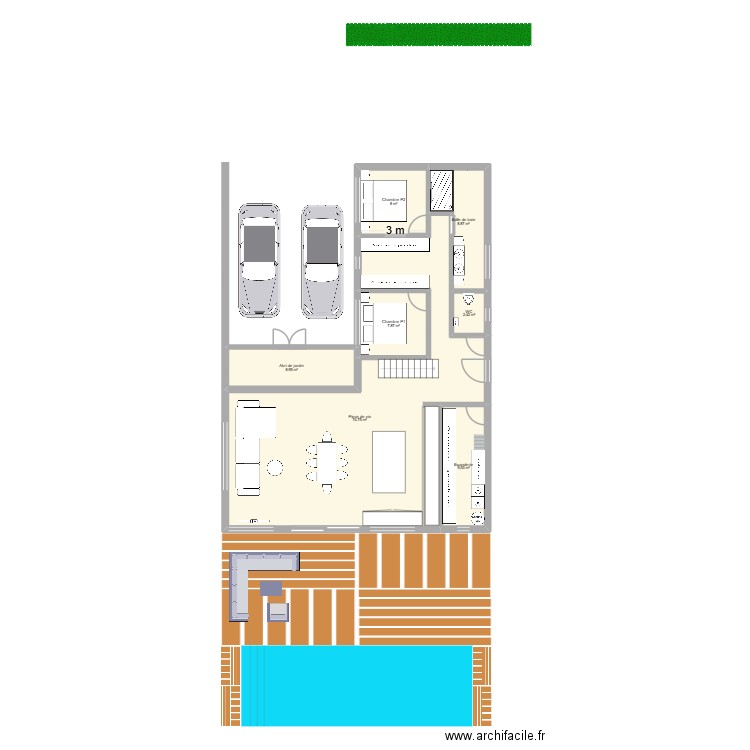 Cleder_Rez. Plan de 9 pièces et 159 m2