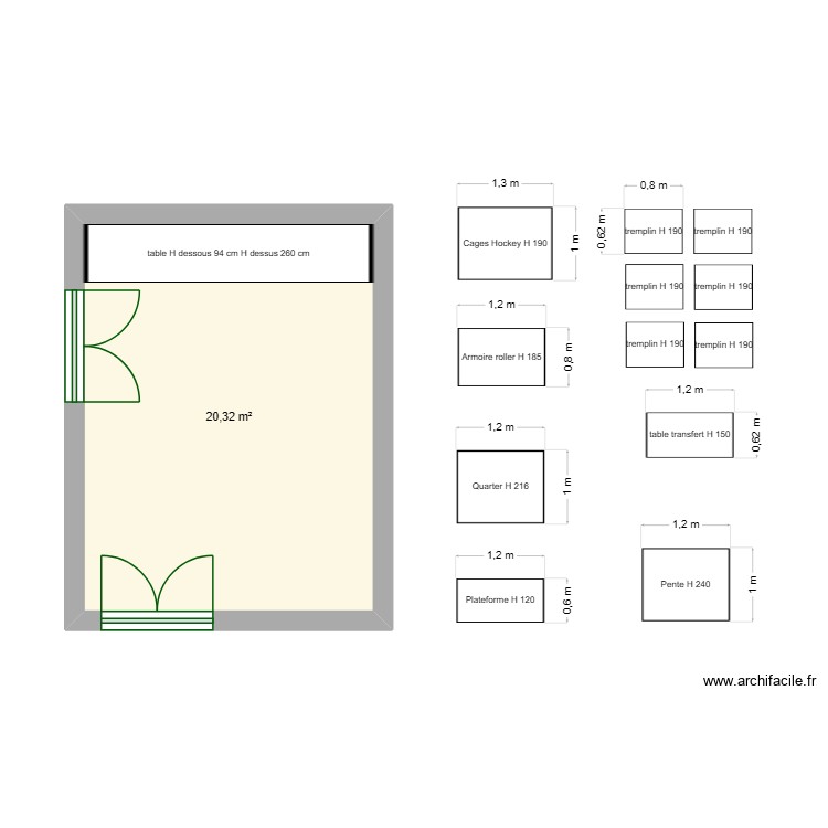 RRLocalGymnase. Plan de 0 pièce et 0 m2