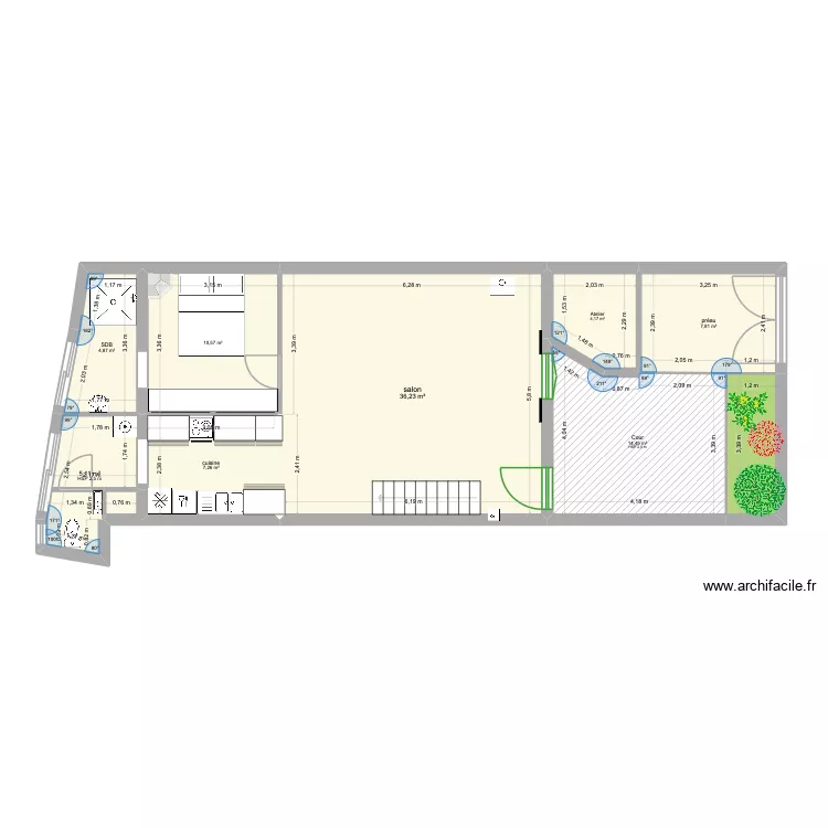 rez de chauss&eacute;e V3. Plan de 