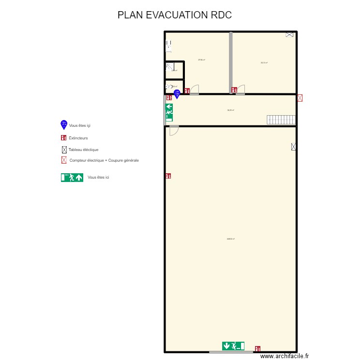  PLAN EVAC RDC. Plan de 0 pièce et 0 m2