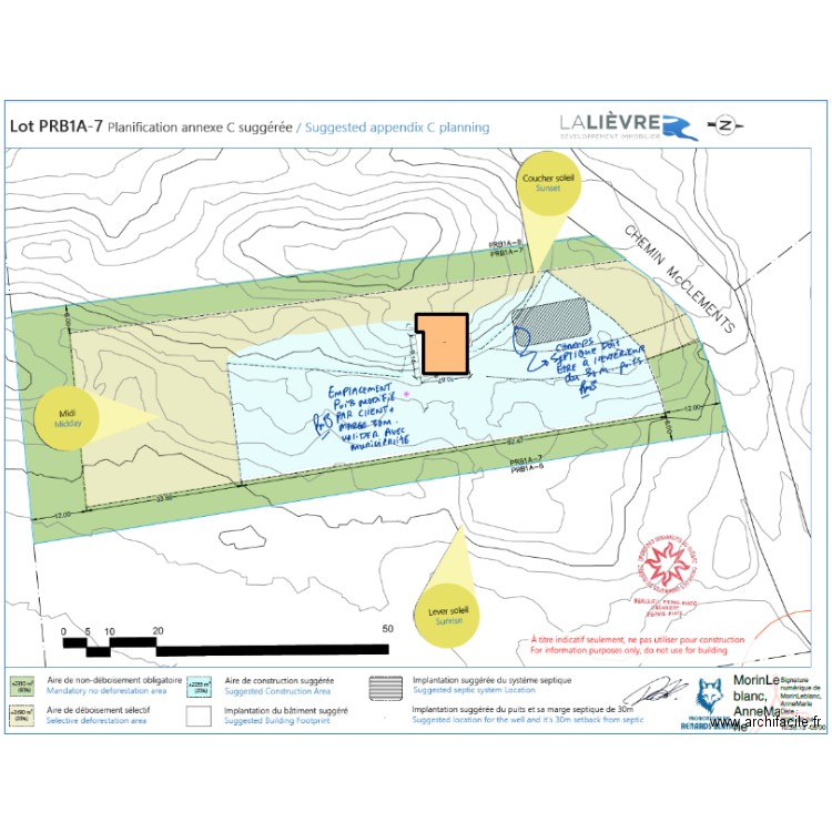 Implantation. Plan de 1 pièce et 114 m2