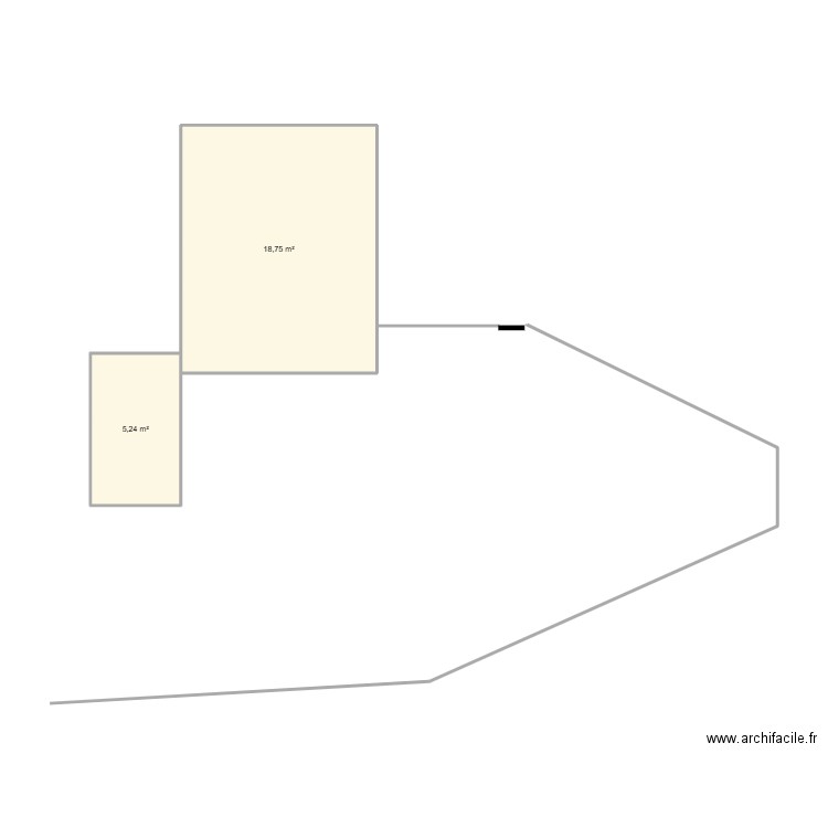 AMIENS. Plan de 2 pièces et 24 m2