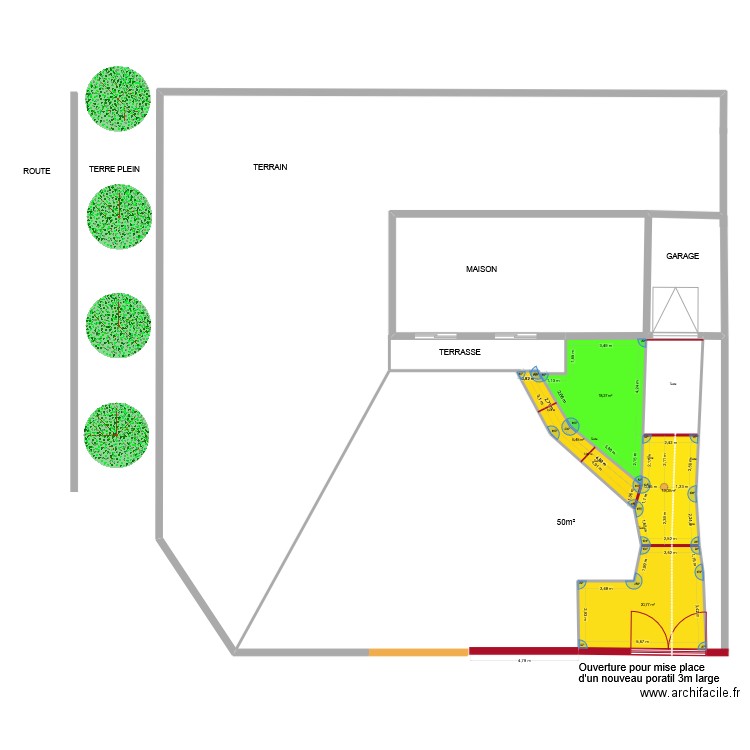 Maison de Winter ALLEES FACADE revisé. Plan de 4 pièces et 58 m2