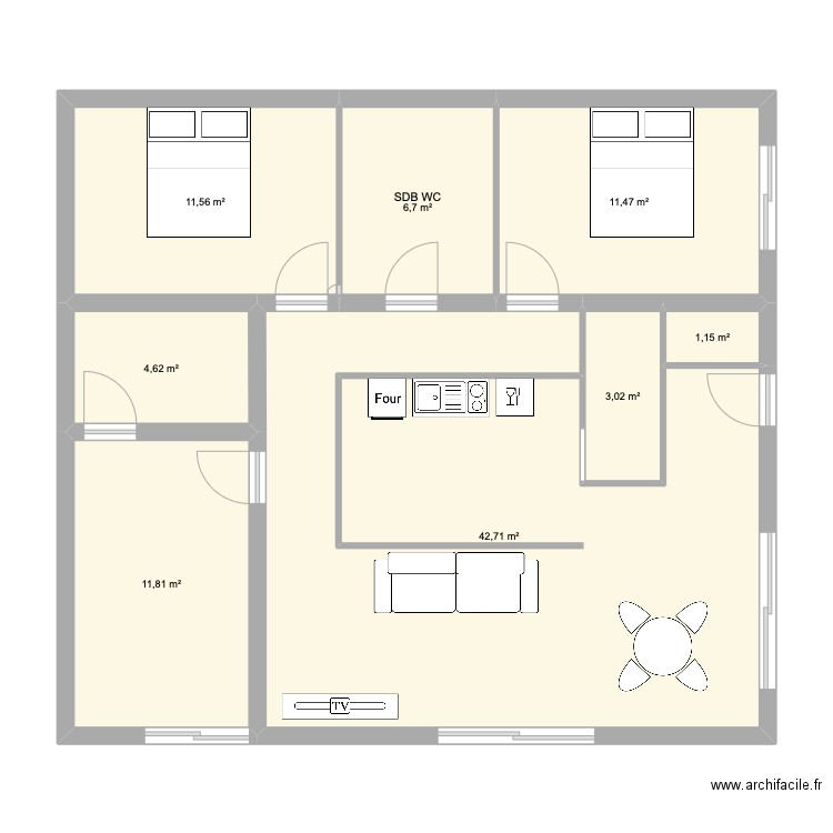  BORGO GARAGE TEST2. Plan de 8 pièces et 93 m2