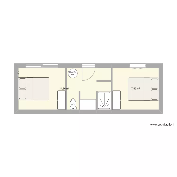STUDIO 9X3.1. Plan de 2 et 22 m² STUDIO 9X3.1. Plan de 2 et 22 m²