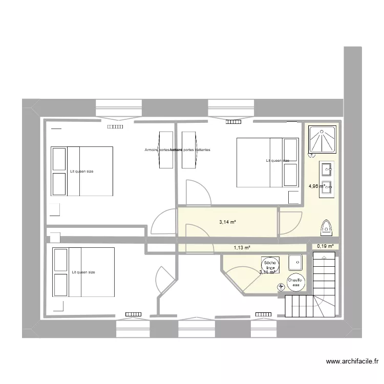 V3 - Maison Pleudihen Rez-de-chauss&eacute;e. Plan de 5 pièces et 13 m²