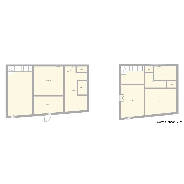 Rénovation plan de base. Plan de 13 pièces et 139 m2