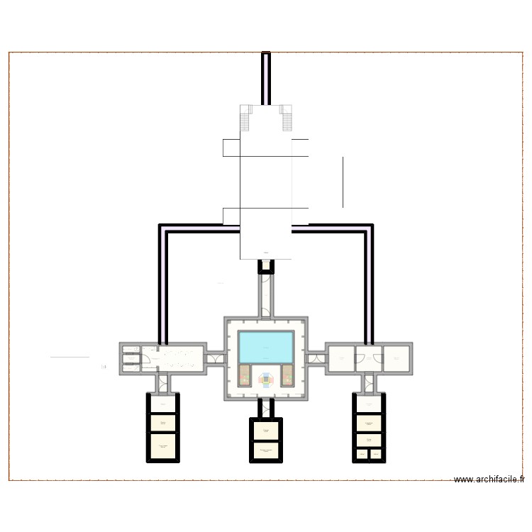 Bunker 2.0. Plan de 27 pièces et 231 m2