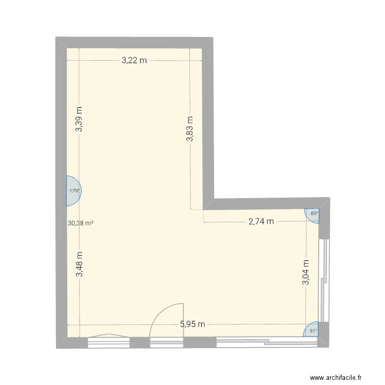 Maison vic. Plan de 1 pièce et 30 m2