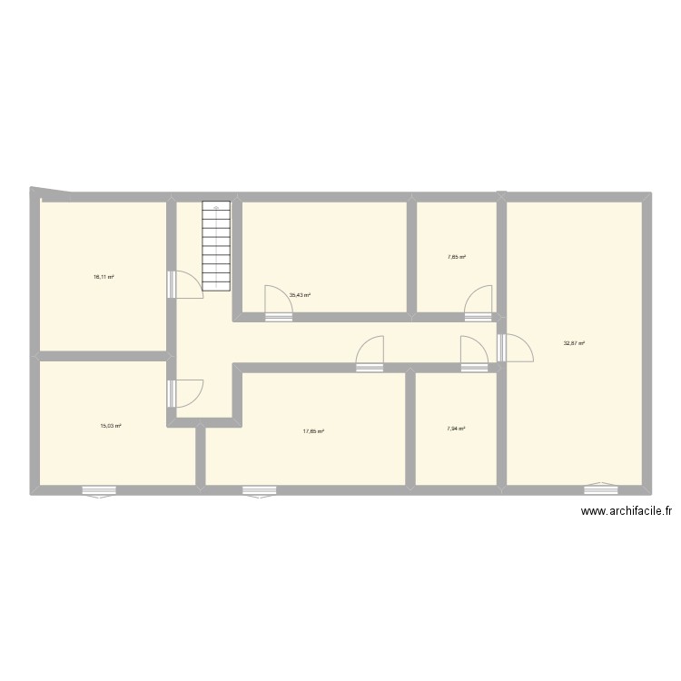 maison etage. Plan de 7 pièces et 133 m2