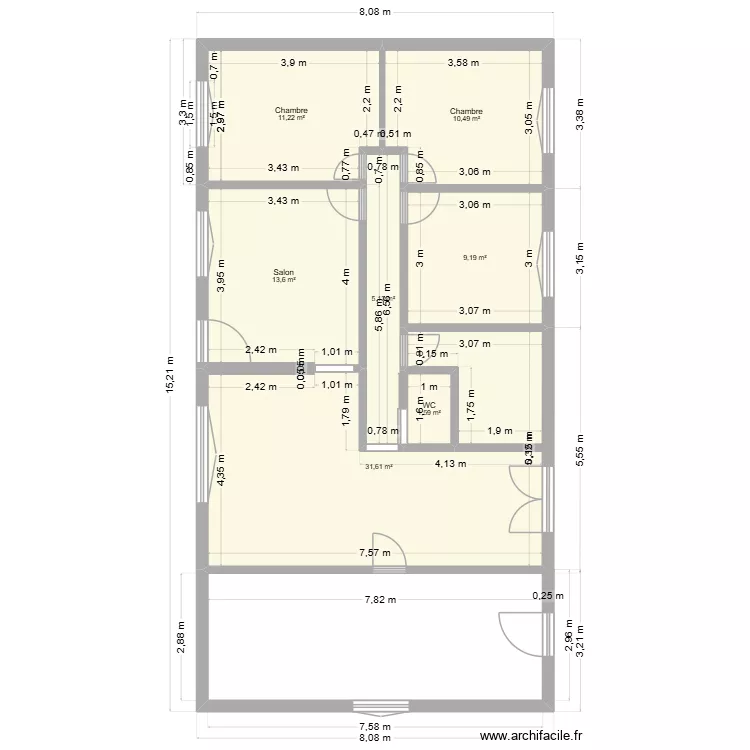 future baraque. Plan de 7  et 83 m²