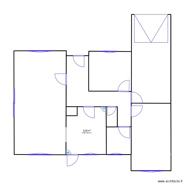 eric 32. Plan de 1 pièce et 9 m2