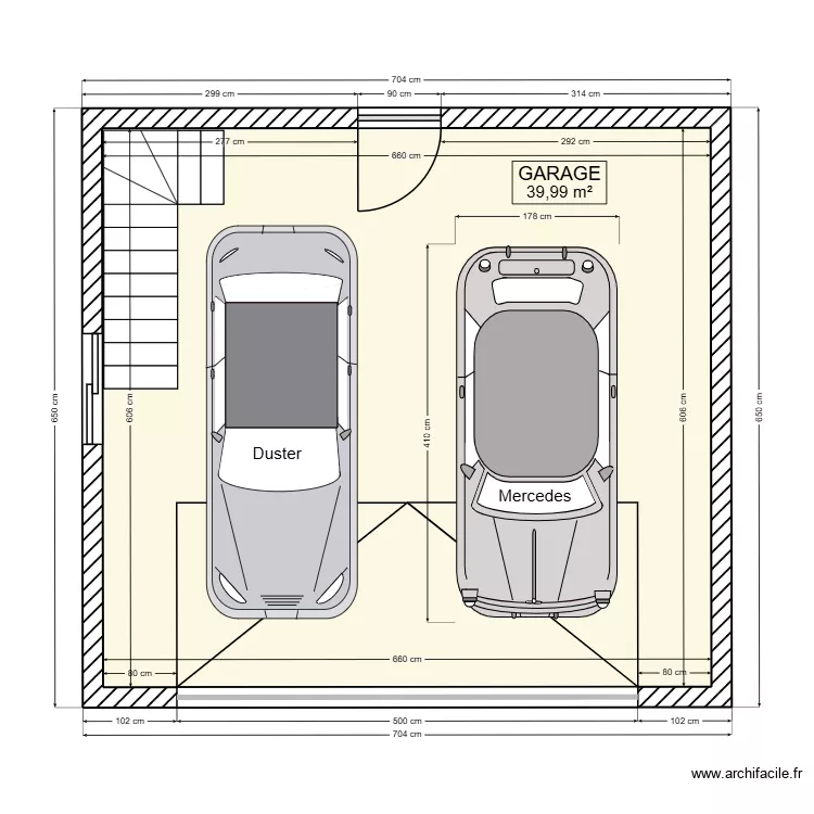 42 Ave de la Corbillière - Vue en plan d'aménagement du garage. Plan de 1 Pièce et 40 m² 42 Ave de la Corbillière - Vue en plan d'aménagement du garage. Plan de 1 Pièce et 40 m²