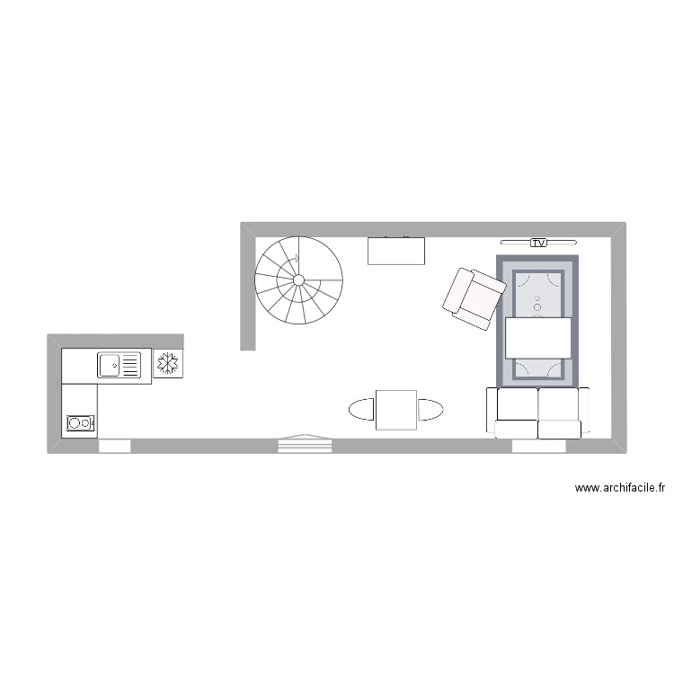 Pièce à vivre. Plan de 0 pièce et 0 m2