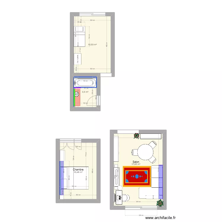 Chambre &agrave; coucher. Plan de 