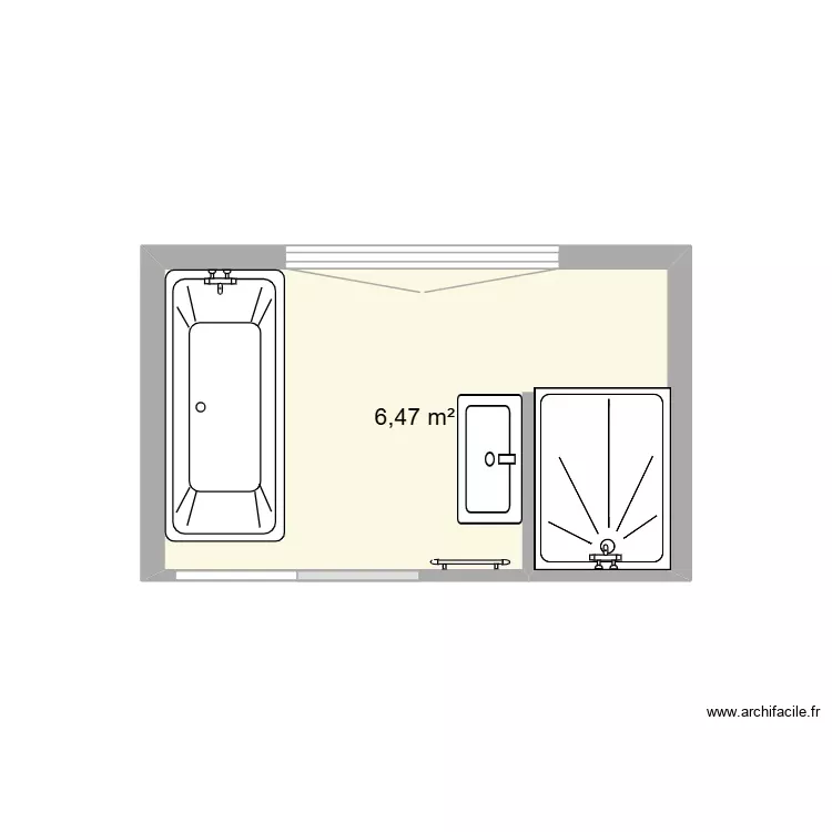 SDB PERSO V2. Plan de 1 Pièce et 6 m² SDB PERSO V2. Plan de 1 Pièce et 6 m²