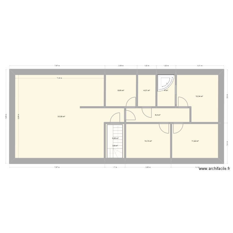 Rustroff. Plan de 11 pièces et 181 m2