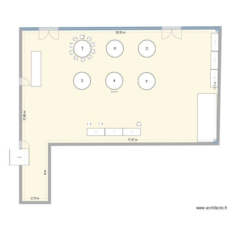 mariage. Plan de 1 pièce et 252 m2