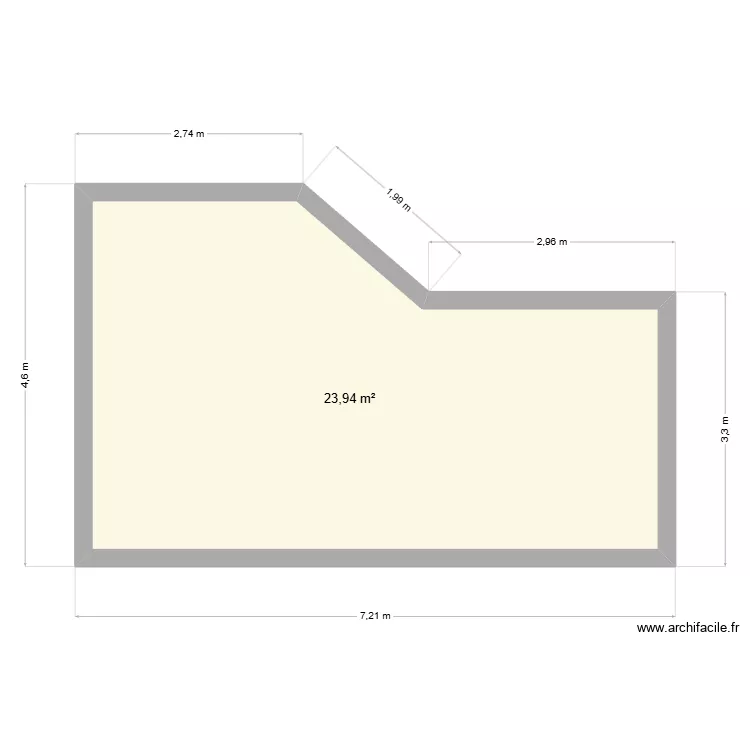 Extension. Plan de 1  et 24 m²