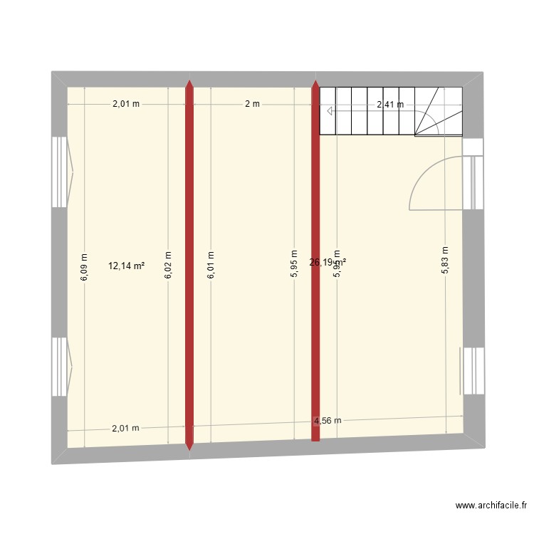 RdC plancher 1. Plan de 9 pièces et 100 m2