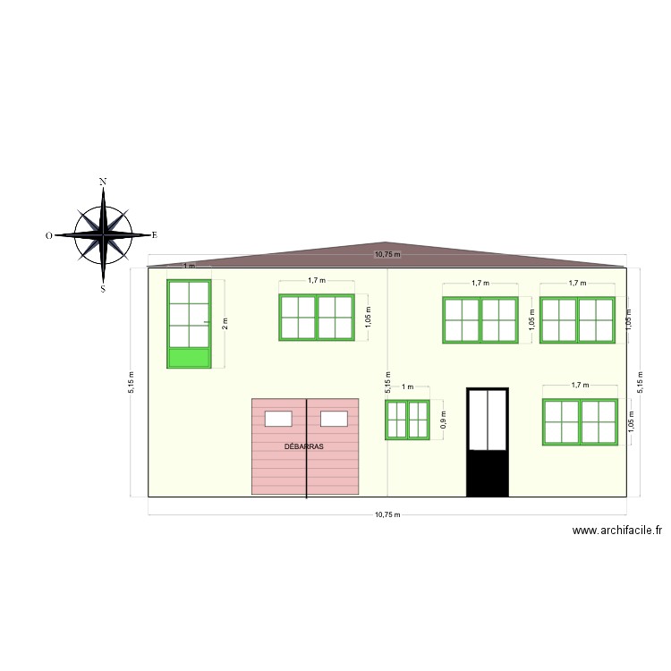 VENIAT EMMA PLAN  FAÇADE SUD EST - MENUISERIES + ITE. Plan de 0 pièce et 0 m2