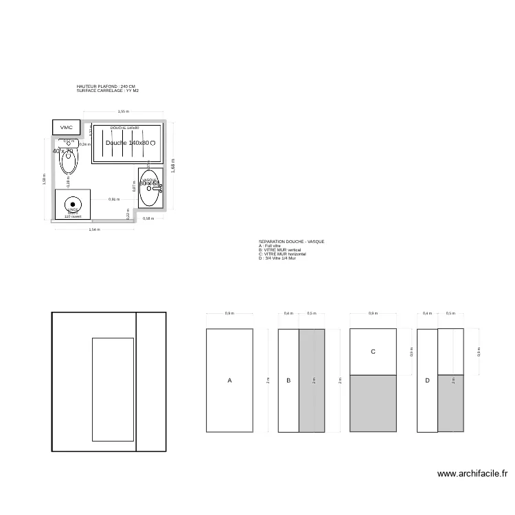 SDB DEC25 V1. Plan de 1 pièce et 4 m² SDB DEC25 V1. Plan de 1 pièce et 4 m²