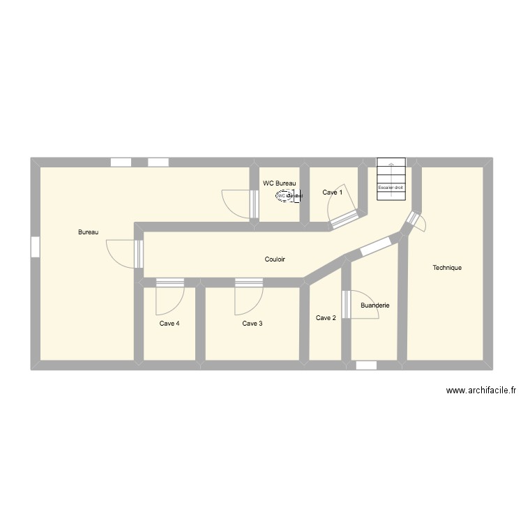 Cave Montreux. Plan de 9 pièces et 61 m2