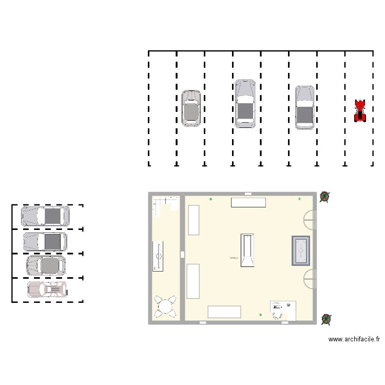 sportyle. Plan de 1 pièce et 138 m2