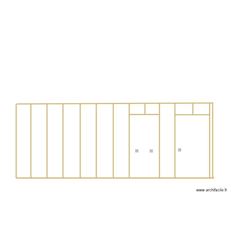 mur 3 coté de la porte. Plan de 0 pièce et 0 m2