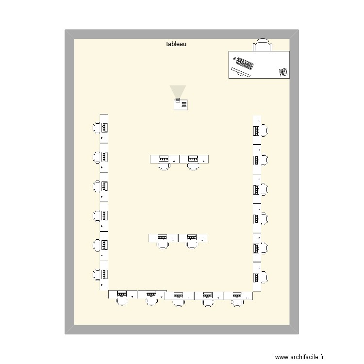 Meuble. Plan de 1 pièce et 53 m2