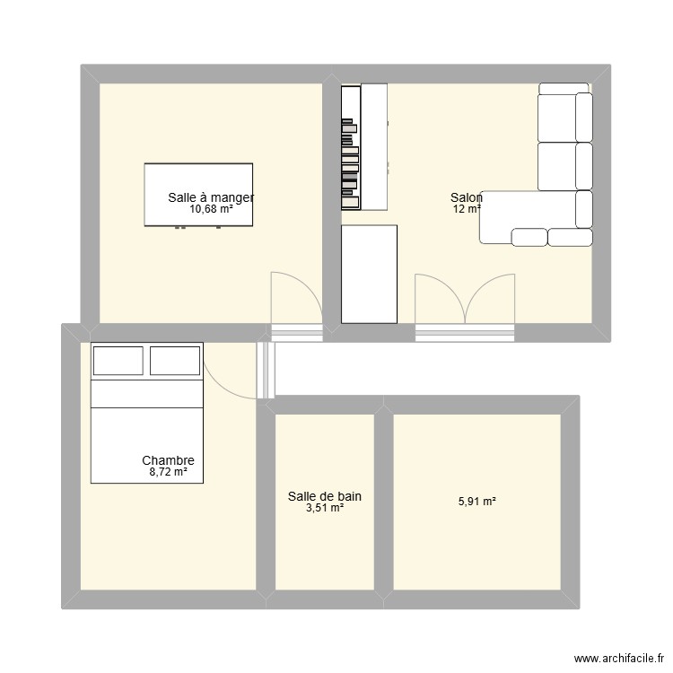 Appart du 3. Plan de 5 pièces et 41 m2
