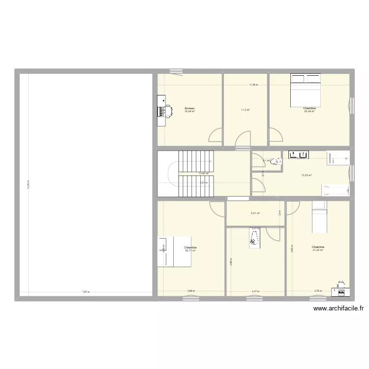 MAISON UPIE ETAGE. Plan de 9 pièces et 142 m²
