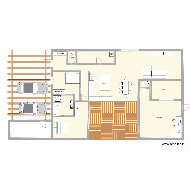 Plan 3. Plan de 4 pièces et 158 m2